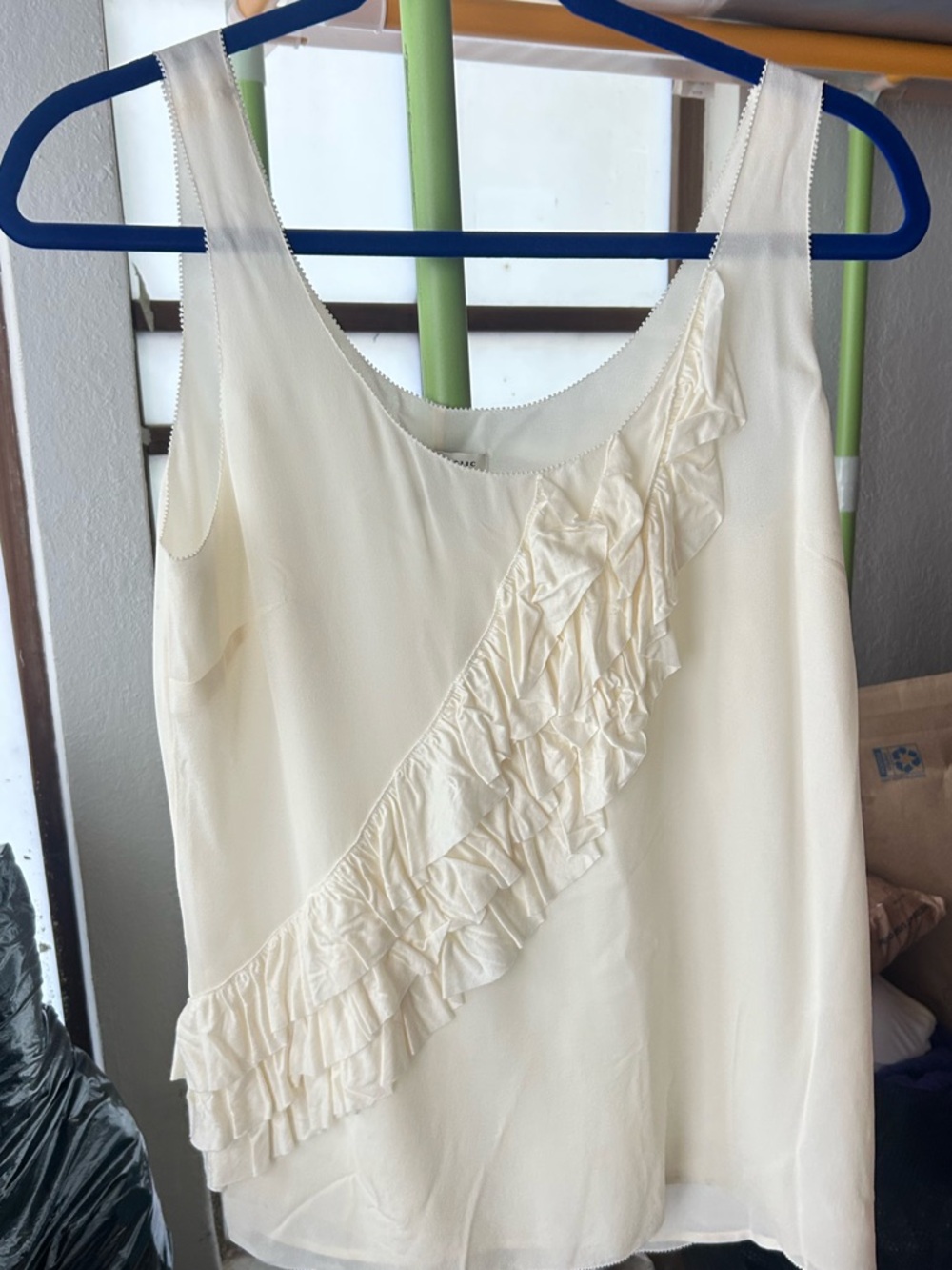 Banana Republic Cream Sleeveless Shell with Subtle Shine
